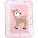Luvable Friends Character High Pile Blanket, Pink Deer, 30x40"
