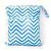 OULII Wave Pattern Washable Reusable Waterproof Zippered Baby Cloth Diaper Nappy Bag Wet Dry Bag Tote with Soft Snap Handle (Blue)