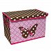 Bacati Butterflies Storage Toy Chest, Pink/Chocolate