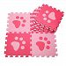 Colorful Waterproof Baby Foam Playmat Set-10pc, Red/Pink Foot