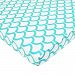 TL Care 100% Cotton Percale Fitted Mini Crib Sheet, Aqua Sea Wave