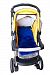 Genuine Blue Lambskin Fleece Baby Sheepskin Stroller Liner / Seat Cover / Pram Rug - 5 Point Harness System