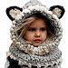 Jenny Shop Winter Kids Warm Fox Animal Hats Knitted Coif Hood Scarf Beanies for Autumn Winter, Grey