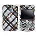 Black Plaid Snap on Design Case Hard Case Skin Cover Faceplate for Blackberry Curve 8300 8310 8320 8330 + Screen Protector Film