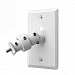 PINPOINT MOUNTS AM20-White Universal Home Theater Speaker Wall Ceiling Mount with Electrical Box Installation Adapter Plate