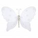 The Butterfly Grove Isabella Pearl Butterfly Decoration 3D Hanging Mesh Organza Nylon Decor, Plumeria White, Medium, 11"x 7"