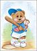 Sports Bear Baseball Star - Childrens Wall Art, 11" x 14"