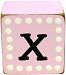 New Arrivals Letter Block X, Pink/White