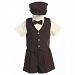 Lito Toddler Boys Brown Vest Shorts Easter Ring Bearer Suit 3T