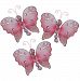 The Butterfly Grove Emily Butterfly Decoration 3D Hanging Mesh Organza Nylon Decor, Pink Carnation, Mini, 3" x 3"
