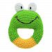 Dandelion Hand Crocheted Ring Rattle, Frog