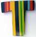 TATIRI Bright Multi-Color Alphabet WOODEN Letter STRIPES & DOTS (2 1/2 Inches Tall) (STRIPED Letter T) by Alphabet