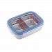 Innobaby Keepin' Fresh Stainless Divided Bento Snack Box with Lid for Kids and Toddlers. BPA Free. Blue.