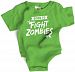 Wry Baby Born to Fight Zombies Snapsuit 6-12M Green