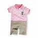 Littlest Golfer Baby Girls Pink Bermuda Cotton Romper Bodysuit 18M