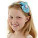 Super soft and stretchy ribbon headbands with big funky dots ribbon flowers, beautiful gifts for kids (blue)