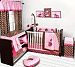 Bacati Lady Bugs Pink/Chocolate 10 Piece Crib Set without Bumper Pad