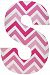 The Kids Room by Stupell Tri-Pink Chevron Hanging Wall Initial, S, 18"
