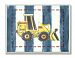 The Kids Room by Stupell Yellow Bulldozer on Blue Stripes Rectangle Wall Plaque