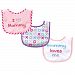 Luvable Friends I Love Mommy and Daddy Baby Bibs Pink Mommy 3-Count