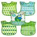 green sprouts Wipe-Off Bib, Green Owl, 5 Count