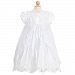 Rain Kids White Puff Sleeve Sequin Pearl Baptism Dress Baby Girls 6M