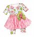 Stephan Baby Swirly Flower Chiffon Rosette-skirted Top and Diaper Cover, 6-12 Months