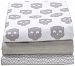 Jollein 540-849-64918 Flannel Nappy 3-Pack with Owl Design Grey
