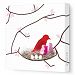 Avalisa Stretched Canvas Nursery Wall Art, Bird Nest, White/Pink, 18 x 18