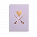 Lucy Darling Gold Heart and Arrows Wall Decor, Lavender Print, 5" x 7"
