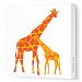 Avalisa Stretched Canvas Nursery Wall Art, Reticulated Giraffe, Orange Hue, 18 x 18