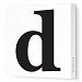 Avalisa Stretched Canvas Lower Letter D Nursery Wall Art, Black, 12 x 12