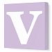 Avalisa Stretched Canvas Lower Letter V Nursery Wall Art, Lilac, 18 x 18