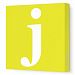 Avalisa Stretched Canvas Lower Letter J Nursery Wall Art, Yellow, 12 x 12