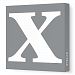 Avalisa Stretched Canvas Lower Letter X Nursery Wall Art, Grey, 12 x 12