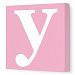 Avalisa Stretched Canvas Lower Letter Y Nursery Wall Art, Pink, 18 x 18