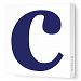 Avalisa Stretched Canvas Lower Letter C Nursery Wall Art, Navy, 36 x 36