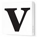 Avalisa Stretched Canvas Lower Letter V Nursery Wall Art, Black, 18 x 18