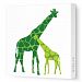Avalisa Stretched Canvas Nursery Wall Art, Reticulated Giraffe, Green Hue, 18 x 18