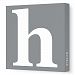 Avalisa Stretched Canvas Lower Letter H Nursery Wall Art, Grey, 36 x 36