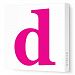 Avalisa Stretched Canvas Lower Letter D Nursery Wall Art, Fuchsia, 28 x 28