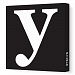 Avalisa Stretched Canvas Lower Letter Y Nursery Wall Art, Black, 12 x 12