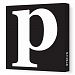 Avalisa Stretched Canvas Lower Letter P Nursery Wall Art, Black, 36 x 36