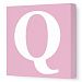 Avalisa Stretched Canvas Upper Letter Q Nursery Wall Art, Pink, 12 x 12