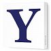 Avalisa Stretched Canvas Upper Letter Y Nursery Wall Art, Navy, 12 x 12