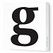 Avalisa Stretched Canvas Lower Letter G Nursery Wall Art, Black, 28 x 28
