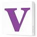 Avalisa Stretched Canvas Lower Letter V Nursery Wall Art, Purple, 18 x 18