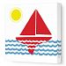 Avalisa Stretched Canvas Nursery Wall Art, Sailing, Red/Blue, 18 x 18