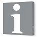 Avalisa Stretched Canvas Lower Letter I Nursery Wall Art, Grey, 12 x 12