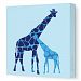 Avalisa Stretched Canvas Nursery Wall Art, Reticulated Giraffe, Blue, 18 x 18